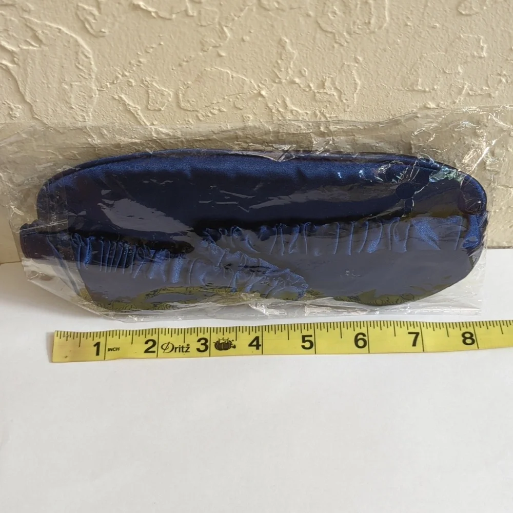 Luxurious Navy Blue Satin Sleep Mask One Size